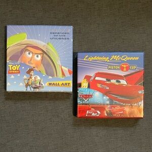 NEW Toy Story Buzz Lightyear Cars Lightning McQueen Wall‎ Art Set 6" X 6"